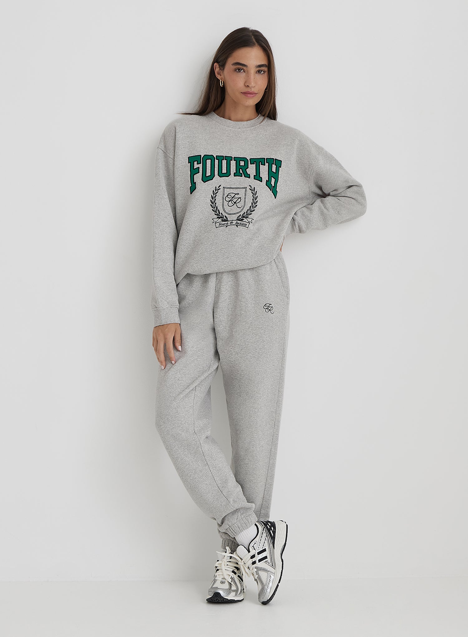 Grey Fourth Varsity Oversized Sweatshirt